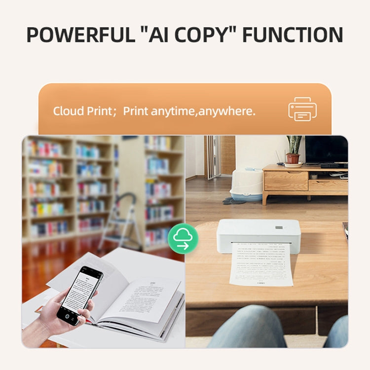 A4LE Portable Bluetooth HD Thermal Printer for Home Office Study(AU Plug) - Receipt Printers by PMC TechLife | Online Shopping South Africa | PMC TechLife | Buy Now Pay Later Mobicred