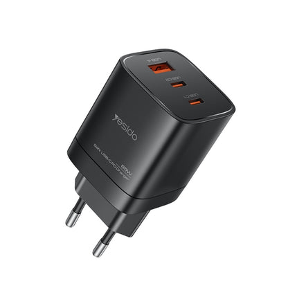 Yesido YC65 PD65W Three Port Type-C GaN Charger, EU Plug - USB Charger by Yesido | Online Shopping South Africa | PMC Jewellery | Buy Now Pay Later Mobicred