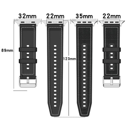 For Apple Watch SE 44mm Ordinary Buckle Hybrid Nylon Braid Silicone Watch Band(Grey) - Watch Bands by PMC Jewellery | Online Shopping South Africa | PMC Jewellery