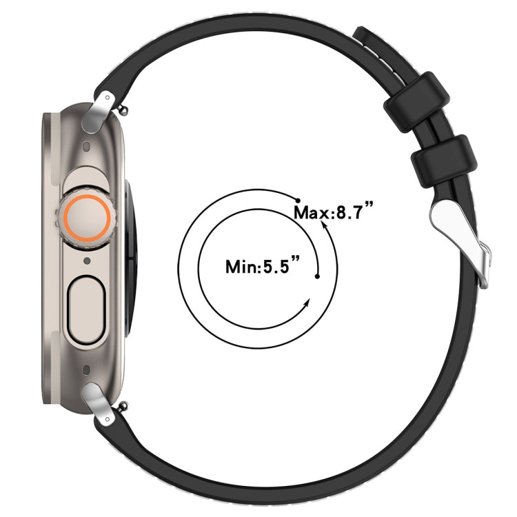 For Apple Watch 42mm Ordinary Buckle Hybrid Nylon Braid Silicone Watch Band(Black) - Watch Bands by PMC TechLife | Online Shopping South Africa | PMC TechLife | Buy Now Pay Later Mobicred