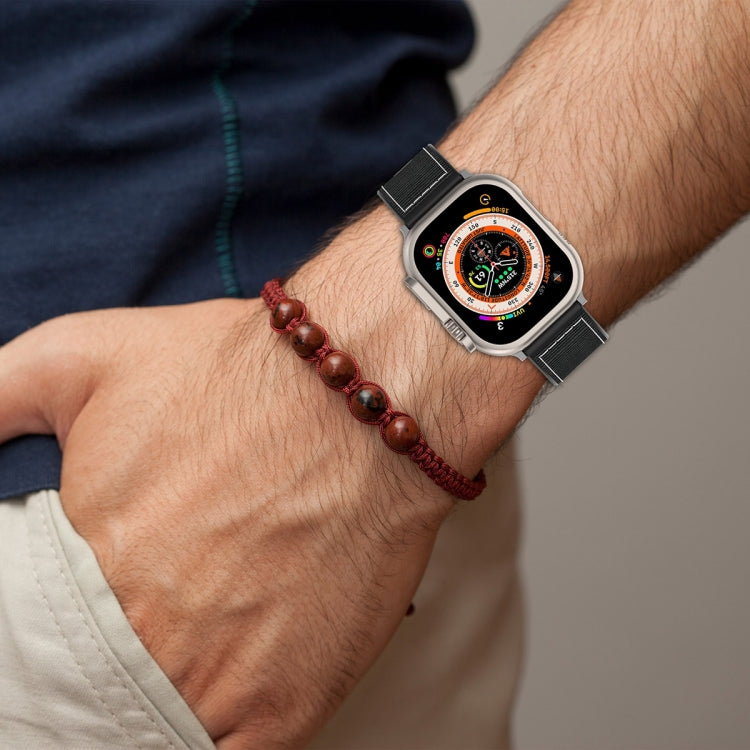 For Apple Watch SE 40mm Ordinary Buckle Hybrid Nylon Braid Silicone Watch Band(Grey) - Watch Bands by PMC TechLife | Online Shopping South Africa | PMC TechLife | Buy Now Pay Later Mobicred