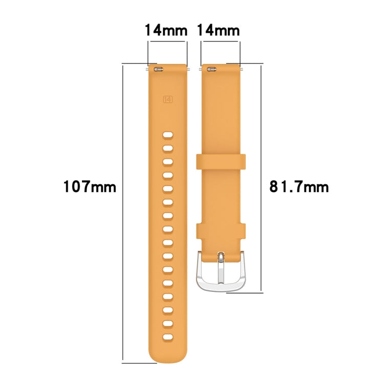 For Garmin Lily 2 14mm Silver Buckle Silicone Watch Band Wristband(Orange) - Watch Bands by PMC TechLife | Online Shopping South Africa | PMC TechLife