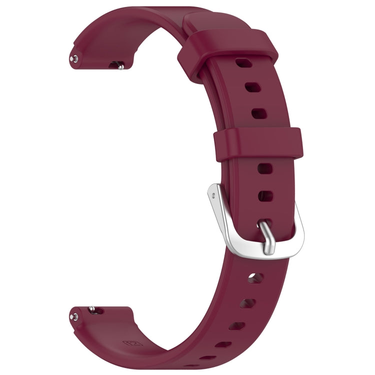 12mm Universal Solid Color Silver Buckle Silicone Watch Band(Wine Red) - 20mm Bands by PMC Jewellery | Online Shopping South Africa | PMC Jewellery