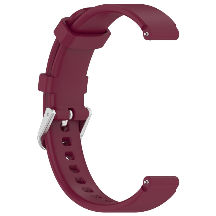 12mm Universal Solid Color Silver Buckle Silicone Watch Band(Wine Red) - 20mm Bands by PMC Jewellery | Online Shopping South Africa | PMC Jewellery