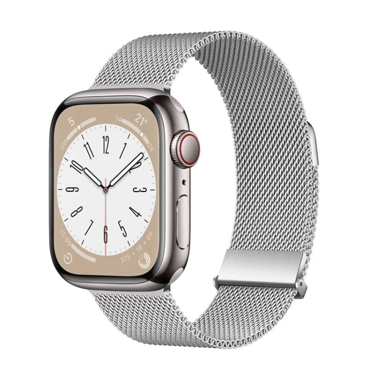 For Apple Watch Series 7 45mm ZGA Milanese Magnetic Metal Watch Band(Silver) - Watch Bands by ZGA | Online Shopping South Africa | PMC Jewellery