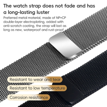For Apple Watch Series 2 42mm ZGA Milanese Magnetic Metal Watch Band(Black) - Watch Bands by ZGA | Online Shopping South Africa | PMC Jewellery