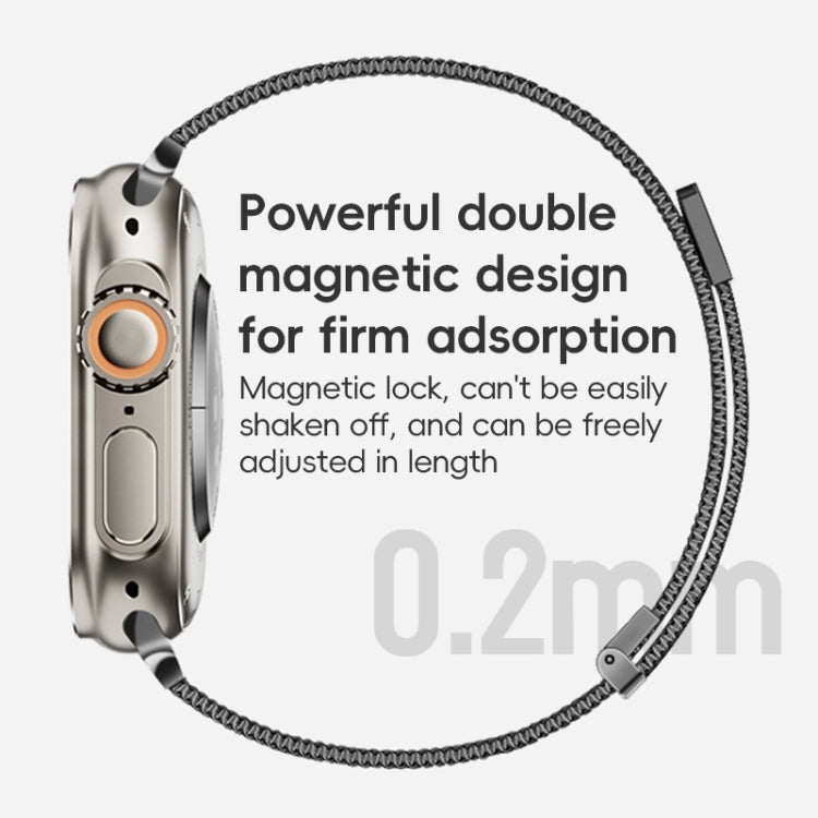 For Apple Watch SE 44mm ZGA Milanese Magnetic Metal Watch Band(Black) - Watch Bands by ZGA | Online Shopping South Africa | PMC Jewellery