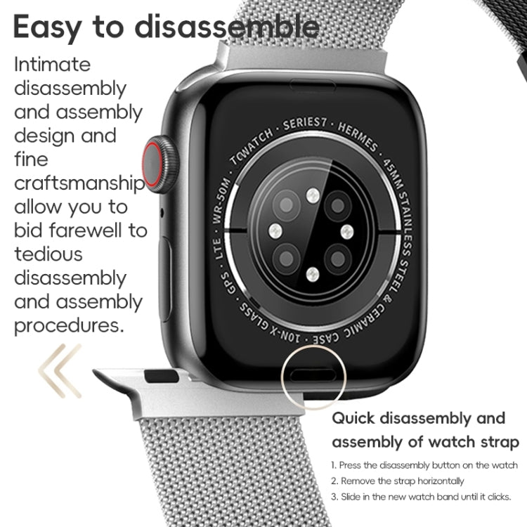 For Apple Watch Ultra 2 49mm ZGA Milanese Magnetic Metal Watch Band(Silver) - Watch Bands by ZGA | Online Shopping South Africa | PMC Jewellery | Buy Now Pay Later Mobicred