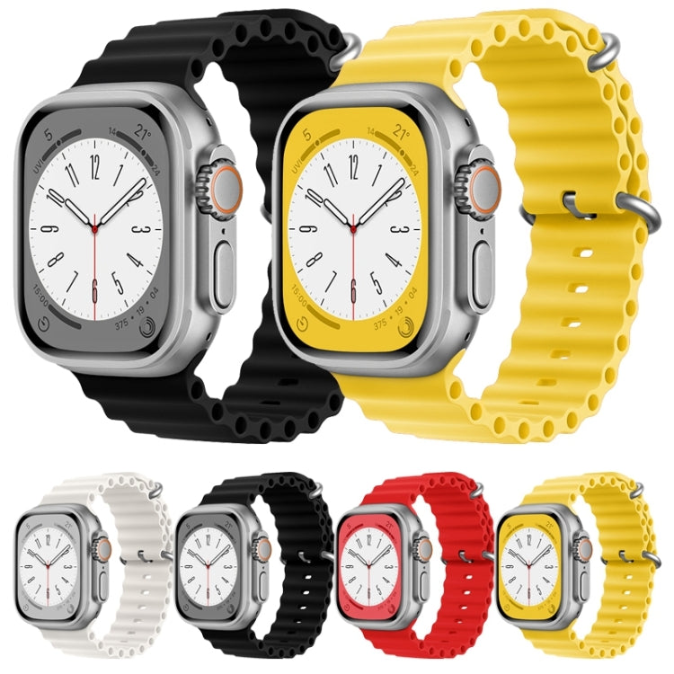 For Apple Watch Series 6 44mm ZGA Ocean Silicone Watch Band(Yellow) - Watch Bands by ZGA | Online Shopping South Africa | PMC Jewellery