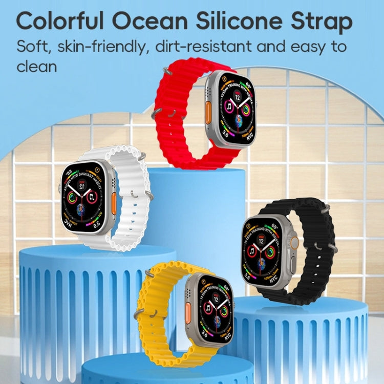 For Apple Watch SE 44mm ZGA Ocean Silicone Watch Band(Yellow) - Watch Bands by ZGA | Online Shopping South Africa | PMC Jewellery