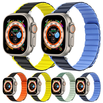 For Apple Watch SE 44mm ZGA Two Color Magnetic Silicone Watch Band(Dark Blue+Light Blue) - Watch Bands by ZGA | Online Shopping South Africa | PMC Jewellery
