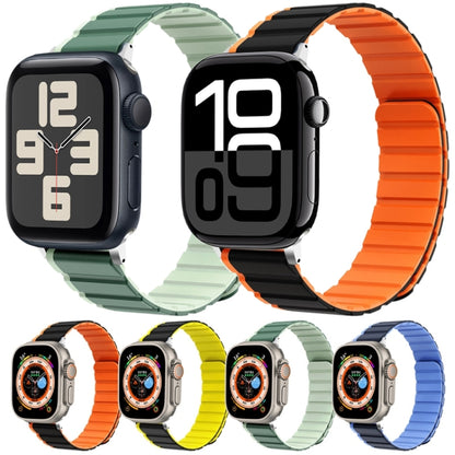 For Apple Watch 42mm ZGA Two Color Magnetic Silicone Watch Band(Grey+Yellow) - Watch Bands by ZGA | Online Shopping South Africa | PMC Jewellery | Buy Now Pay Later Mobicred