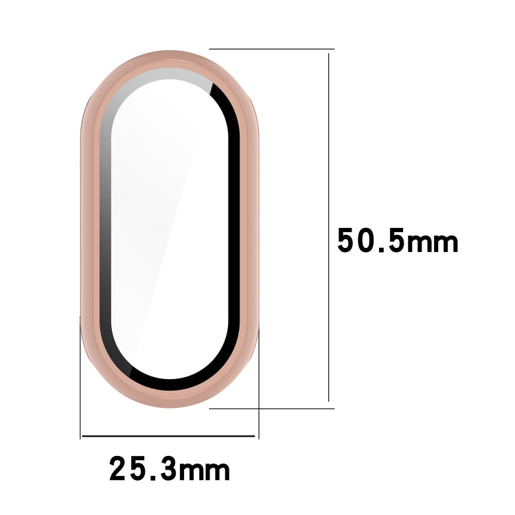 For Xiaomi Mi Band 8 PC + Tempered Film Integrated Protective Watch Case(White) - Watch Cases by PMC TechLife | Online Shopping South Africa | PMC TechLife