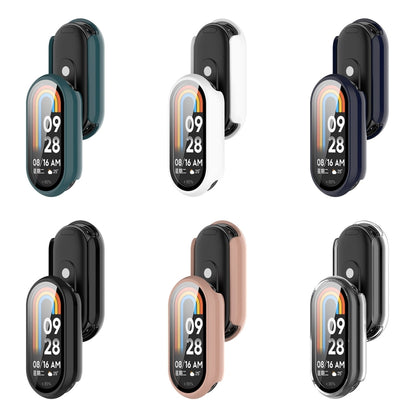 For Xiaomi Mi Band 8 PC + Tempered Film Integrated Protective Watch Case(White) - Watch Cases by PMC Jewellery | Online Shopping South Africa | PMC Jewellery