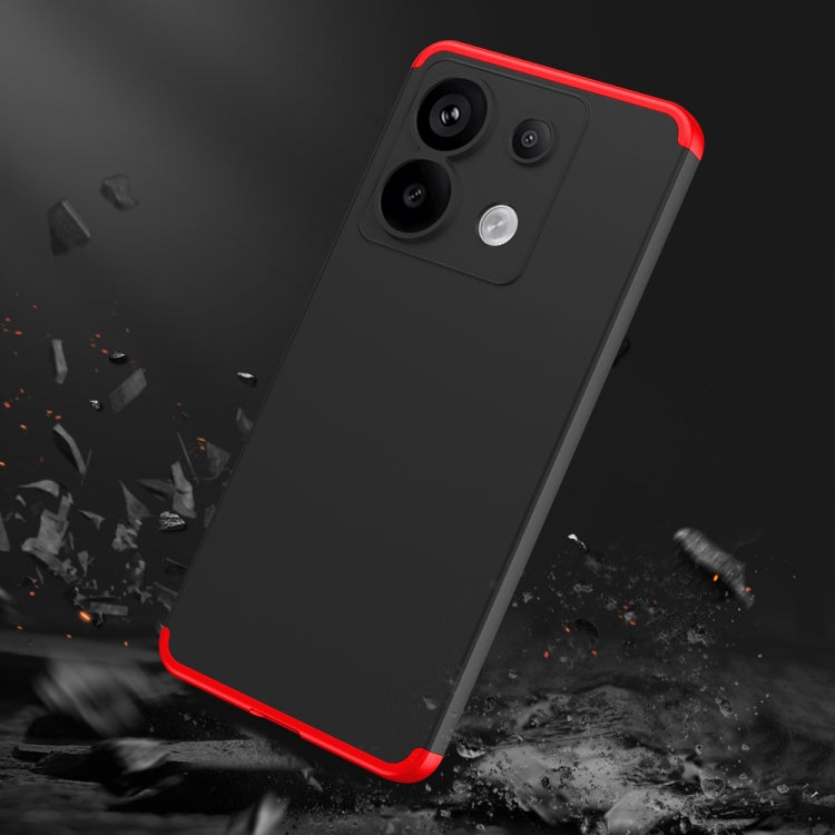 For Xiaomi Redmi Note 13 Pro 5G GKK Three Stage Splicing Full Coverage PC Phone Case(Black Red) - Xiaomi Cases by GKK | Online Shopping South Africa | PMC Jewellery | Buy Now Pay Later Mobicred