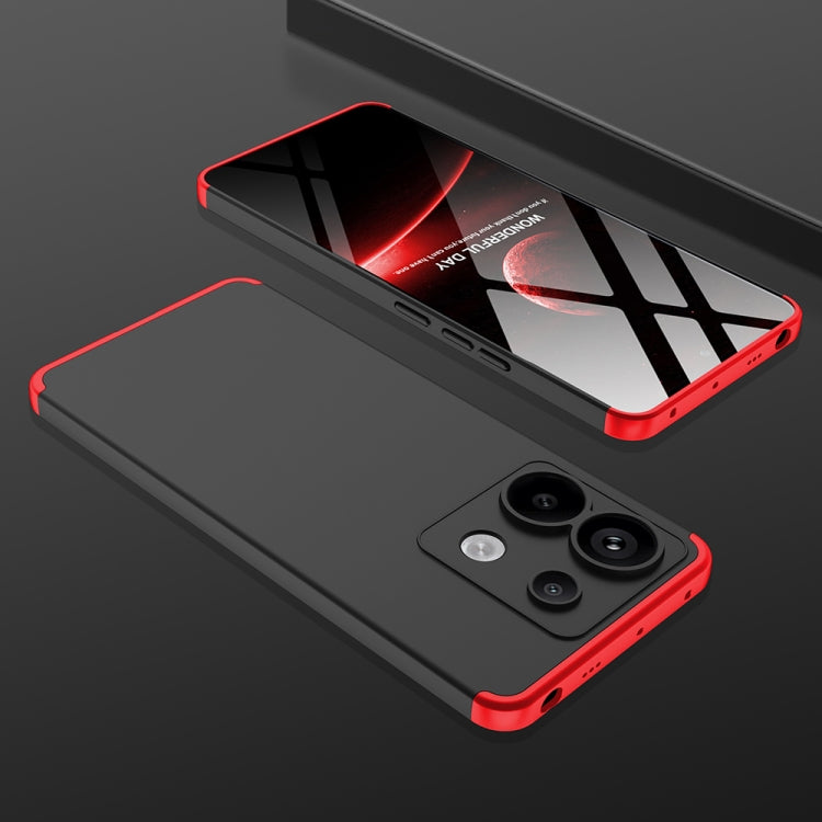 For Xiaomi Redmi Note 13 Pro 5G GKK Three Stage Splicing Full Coverage PC Phone Case(Black Red) - Xiaomi Cases by GKK | Online Shopping South Africa | PMC Jewellery | Buy Now Pay Later Mobicred