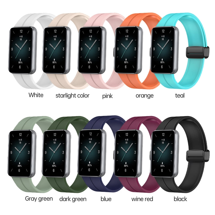 For Honor Band 9 Magnetic Folding Black Buckle Silicone Watch Band(Black) - Watch Bands by PMC TechLife | Online Shopping South Africa | PMC TechLife