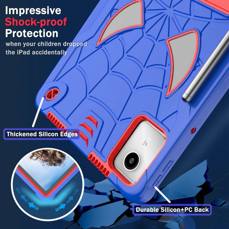 For Lenovo Tab M11/ Xiaoxin Pad 11 2024 Fold-Holder Spider Silicone Hybrid PC Tablet Case(Blue Red) - Lenovo by PMC Jewellery | Online Shopping South Africa | PMC Jewellery | Buy Now Pay Later Mobicred