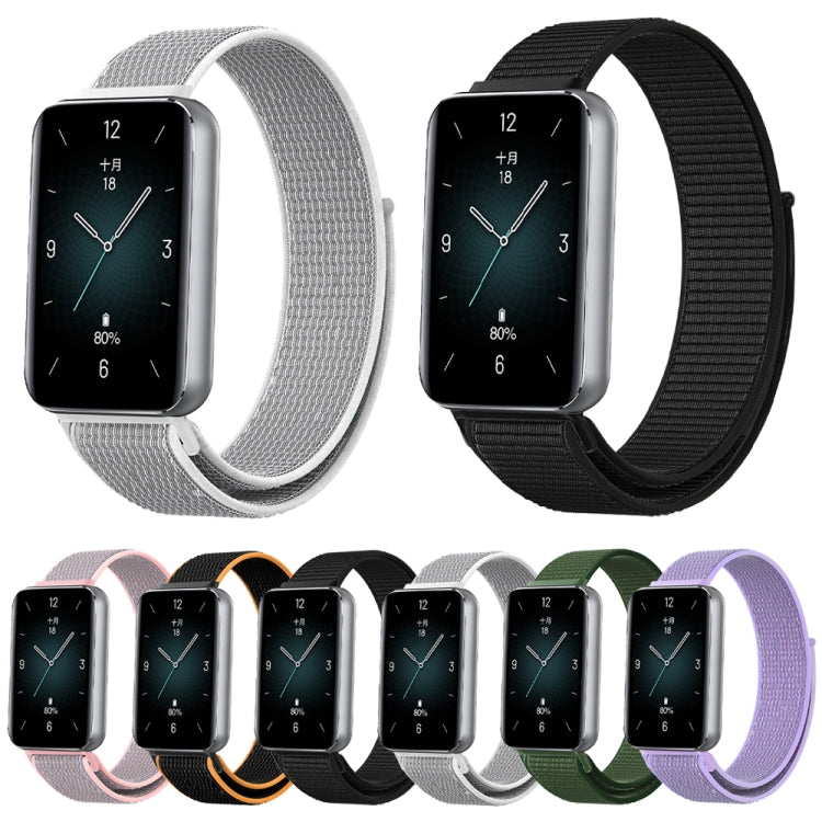 For Honor Band 9 Woven Nylon Loop Watch Band(Black Orange) - Watch Bands by PMC TechLife | Online Shopping South Africa | PMC TechLife