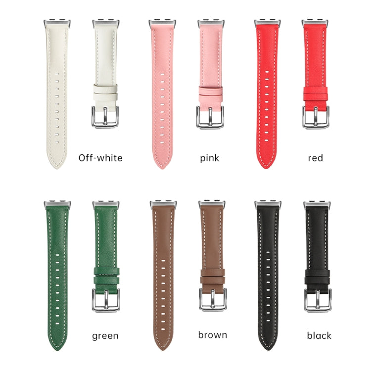 For Honor Band 9 Genuine Leather Watch Band(Red) - Watch Bands by PMC TechLife | Online Shopping South Africa | PMC TechLife