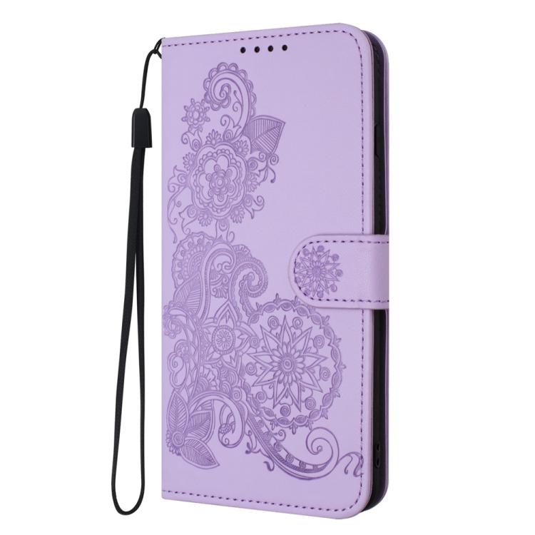 For iPhone 17 Datura Flower Embossed Flip Leather Phone Case(Purple) - free shipping - PMc TechLife - Order now!