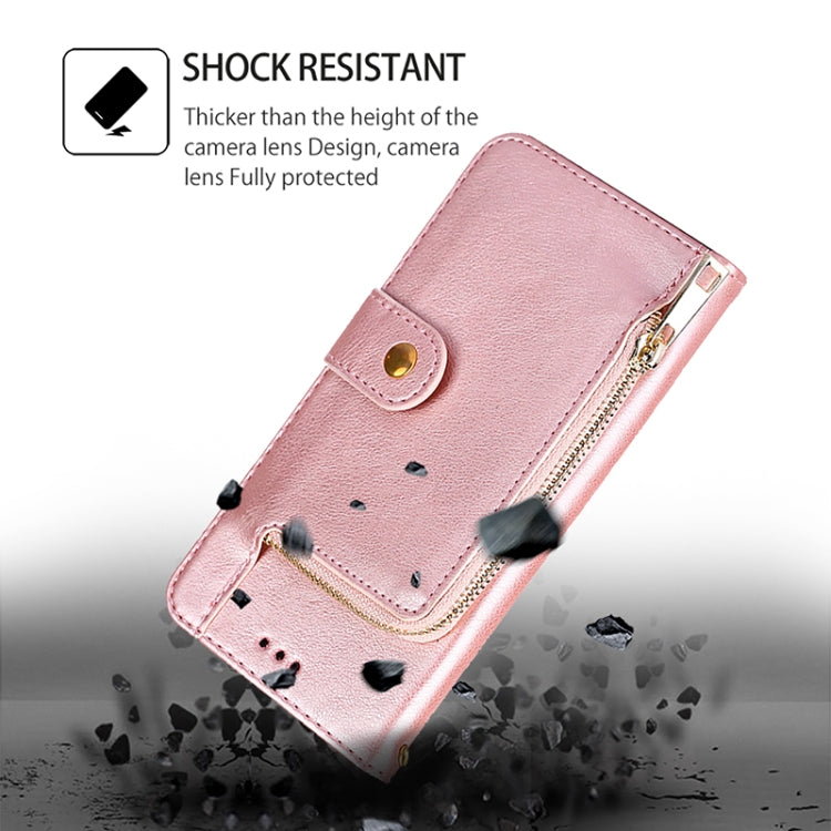 For Motorola Edge 5G 2024 Zipper Bag Leather Phone Case(Rose Gold) - Motorola Cases by PMC Jewellery | Online Shopping South Africa | PMC Jewellery | Buy Now Pay Later Mobicred