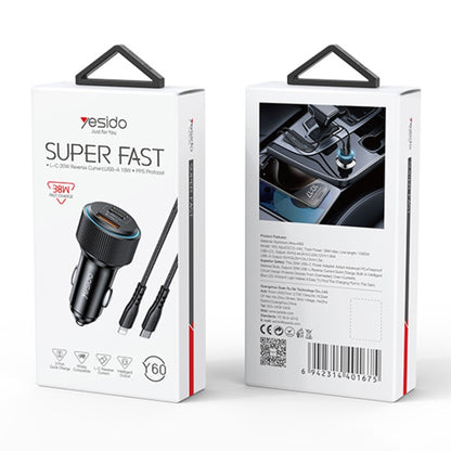 Yesido Y60 38W Car Fast Charging Charger(Black) - Car Charger by Yesido | Online Shopping South Africa | PMC Jewellery | Buy Now Pay Later Mobicred