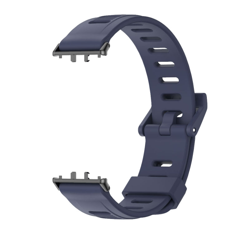For Samsung Galaxy Fit 3 Mijobs Flat Hole Silicone Watch Band(Midnight Blue+Black) - free shipping - PMc TechLife - Order now!