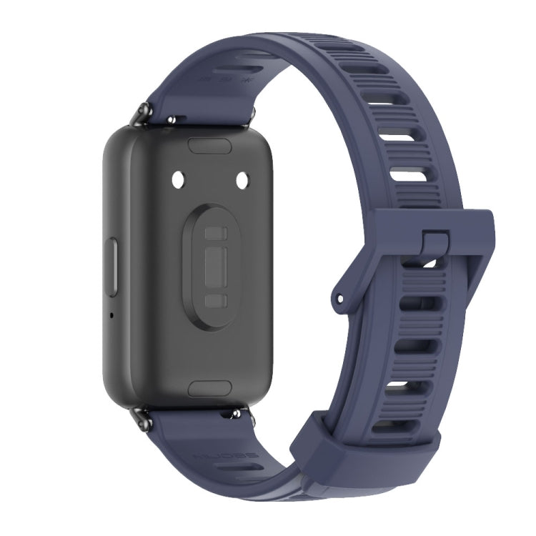 For Samsung Galaxy Fit 3 Mijobs Flat Hole Silicone Watch Band(Midnight Blue+Black) - free shipping - PMc TechLife - Order now!