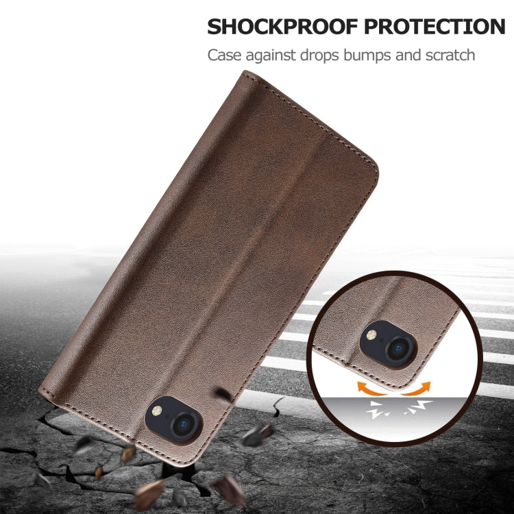 LC.IMEEKE Calf Texture Horizontal Flip Leather Case For iPhone 16e(Brown) - iPhone 16e Cases by LC.IMEEKE | Online Shopping South Africa | PMC TechLife | Buy Now Pay Later Mobicred