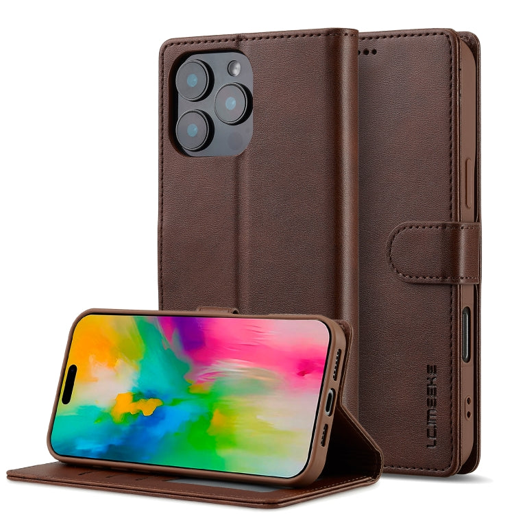 LC.IMEEKE Calf Texture Horizontal Flip Leather Case For iPhone 16 Pro Max(Brown) - iPhone 16 Pro Max Cases by LC.IMEEKE | Online Shopping South Africa | PMC TechLife | Buy Now Pay Later Mobicred
