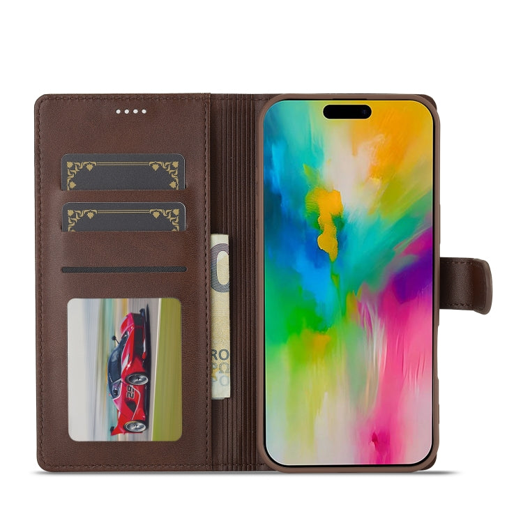 LC.IMEEKE Calf Texture Horizontal Flip Leather Case For iPhone 16 Pro Max(Brown) - iPhone 16 Pro Max Cases by LC.IMEEKE | Online Shopping South Africa | PMC TechLife | Buy Now Pay Later Mobicred