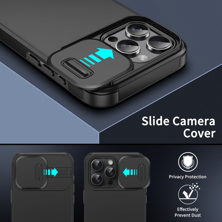 For iPhone 16 Sliding Camshield TPU + PC Phone Case(Black) - iPhone 16 Cases by PMC TechLife | Online Shopping South Africa | PMC TechLife | Buy Now Pay Later Mobicred