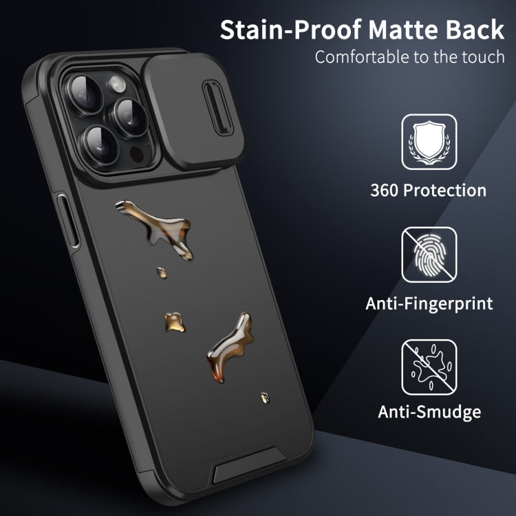 For iPhone 16 Sliding Camshield TPU + PC Phone Case(Black) - iPhone 16 Cases by PMC TechLife | Online Shopping South Africa | PMC TechLife | Buy Now Pay Later Mobicred