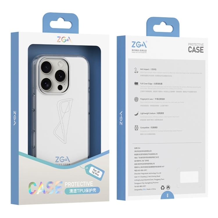 For iPhone 16 Plus ZGA Clear TPU Shockproof Phone Case(Transparent) - free shipping - PMC Jewellery - Order now!