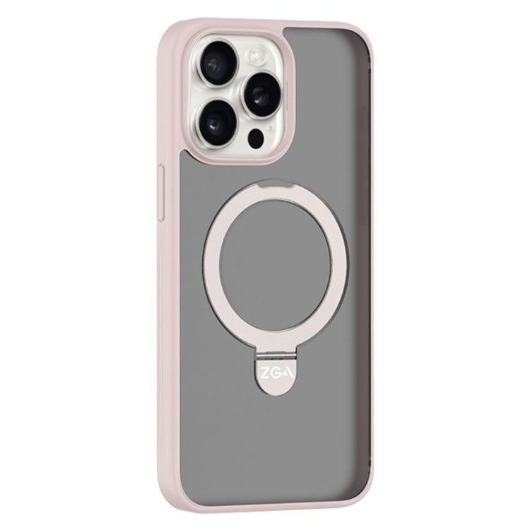 For iPhone 15 Pro Max ZGA Magsafe Holder PC Hybrid TPU Phone Case(Pink) - iPhone 15 Pro Max Cases by ZGA | Online Shopping South Africa | PMC Jewellery | Buy Now Pay Later Mobicred