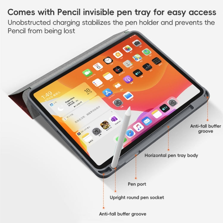 For iPad 10.2 2021/2020/2019 ZGA Tri-Fold Voltage Smart Leather Tablet Case(Red) - free shipping - PMc TechLife - Order now!