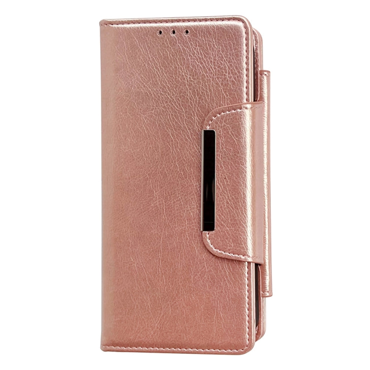 For iPhone 16 Pro Multifunctional Seven Cards Wallet Leather Phone Case(Rose Gold) - iPhone 16 Pro Cases by PMC Jewellery | Online Shopping South Africa | PMC Jewellery | Buy Now Pay Later Mobicred