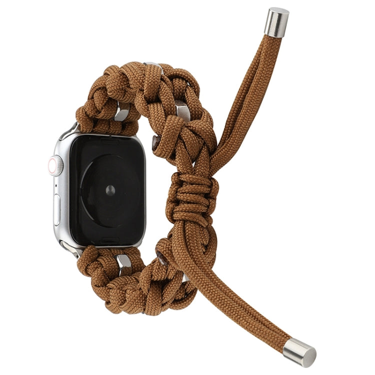 For Apple Watch Ultra 2 49mm Screw Nut Braided Paracord Watch Band(Coffee) - Watch Bands by PMC Jewellery | Online Shopping South Africa | PMC Jewellery | Buy Now Pay Later Mobicred