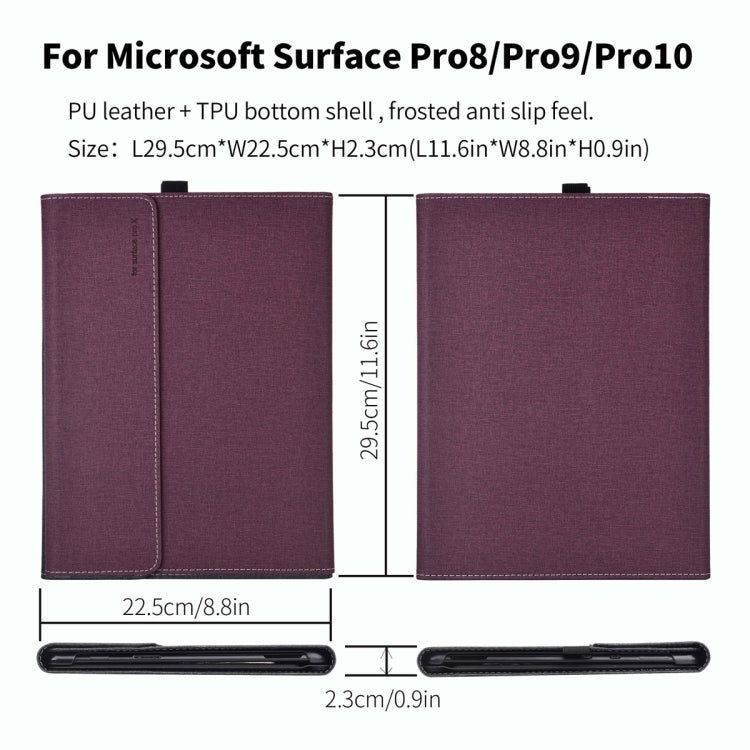For Microsoft Surface Pro 10 Cloth Texture PC Tablet Protective Case(Wine Red) - Others by PMC TechLife | Online Shopping South Africa | PMC TechLife | Buy Now Pay Later Mobicred