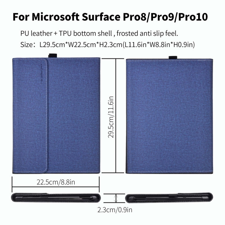 For Microsoft Surface Pro 10 Cloth Texture PC Tablet Protective Case(Dark Blue) - Others by PMC TechLife | Online Shopping South Africa | PMC TechLife | Buy Now Pay Later Mobicred