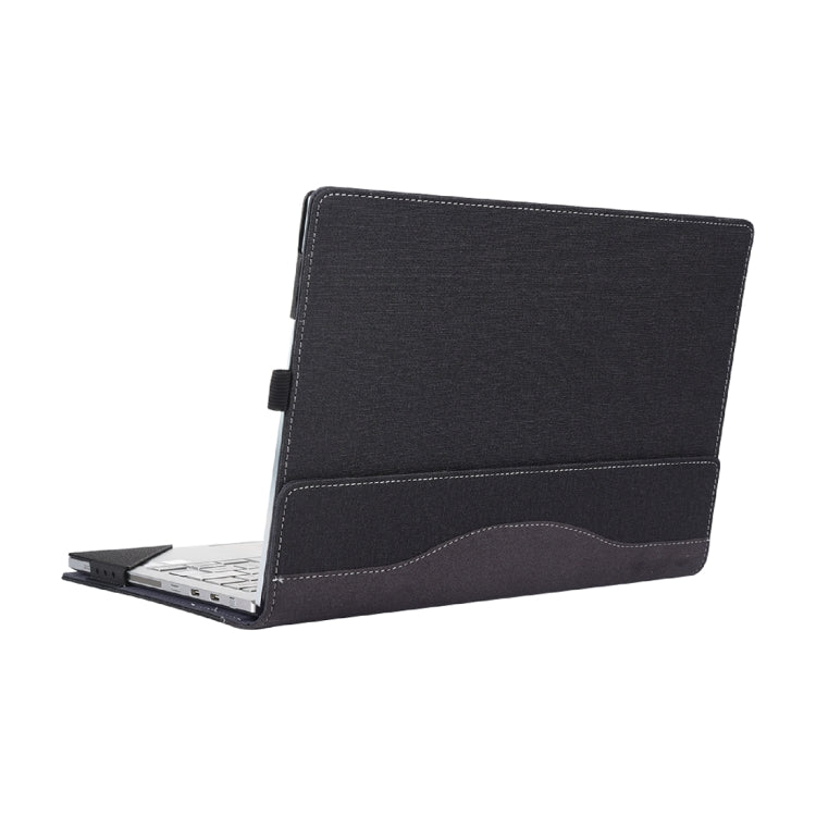 For Microsoft Surface Laptop 6 13.5 inch Cloth Texture Laptop Leather Case With Stand Function(Black) - 13.3 inch by PMC Jewellery | Online Shopping South Africa | PMC Jewellery | Buy Now Pay Later Mobicred