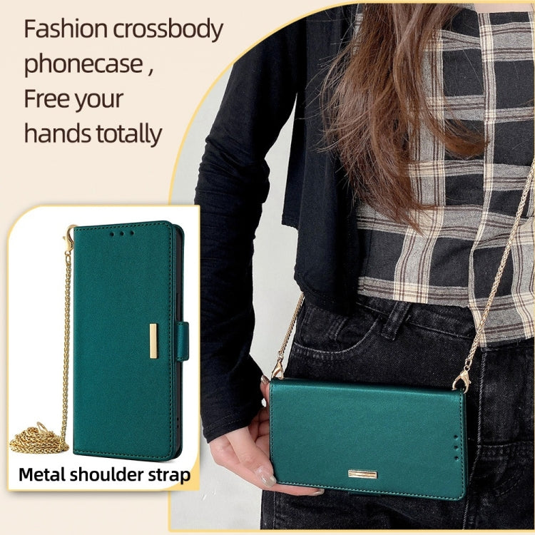 For Huawei Pura 70 5G Crossbody Chain Leather Phone Case(Green) - Huawei Cases by PMC Jewellery | Online Shopping South Africa | PMC Jewellery | Buy Now Pay Later Mobicred