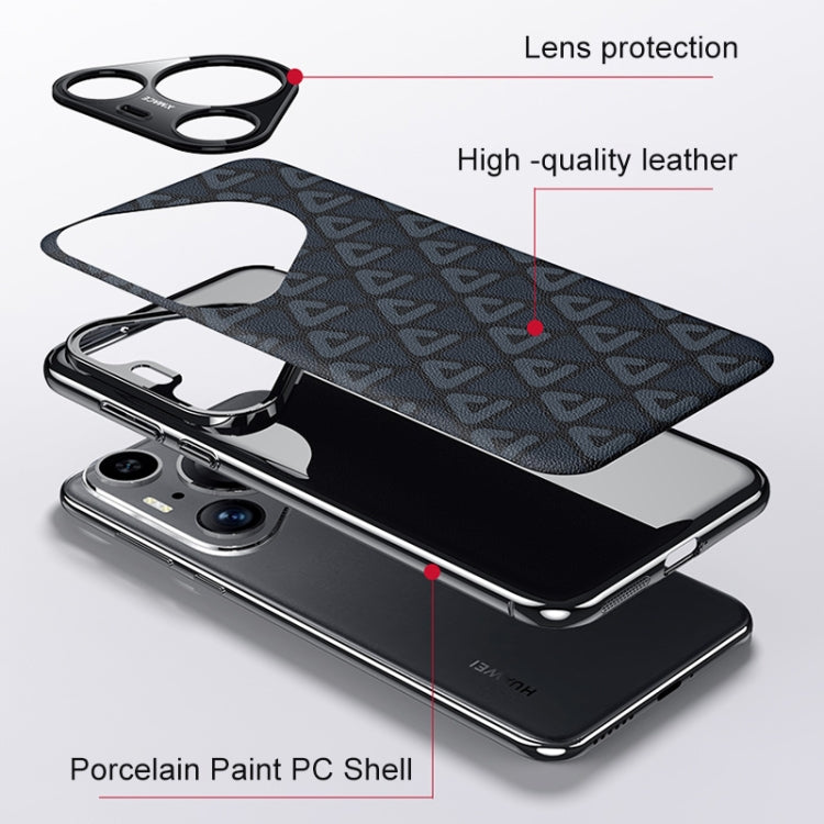 For Huawei Pura 70 Pro / Pro+ Plain Leather PC Phone Case(Silver) - Huawei Cases by PMC Jewellery | Online Shopping South Africa | PMC Jewellery | Buy Now Pay Later Mobicred