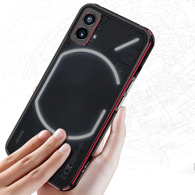For Nothing Phone 2 Aurora Series Lens Protector + Metal Frame Protective Phone Case(Black Silver) - More Brand by PMC TechLife | Online Shopping South Africa | PMC TechLife | Buy Now Pay Later Mobicred