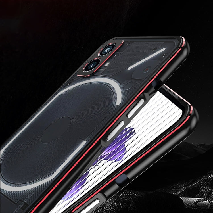 For Nothing Phone 2a Aurora Series Metal Frame Protective Phone Case(Black Red) - Nothing Cases by PMC TechLife | Online Shopping South Africa | PMC TechLife | Buy Now Pay Later Mobicred