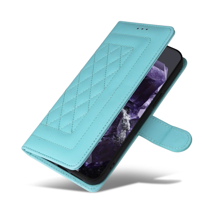 For Google Pixel 9 Diamond Lattice Leather Flip Phone Case(Mint Green) - Google Cases by PMC TechLife | Online Shopping South Africa | PMC TechLife | Buy Now Pay Later Mobicred