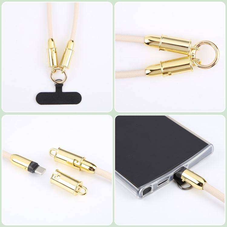 Type-C to Type-C Braid Data Cable Phone Anti-lost Crossbody Lanyard, Length: 1.2m(Khaki) - USB-C & Type-C Cable by PMc TechLife | Online Shopping South Africa | PMc TechLife | Buy Now Pay Later Mobicred