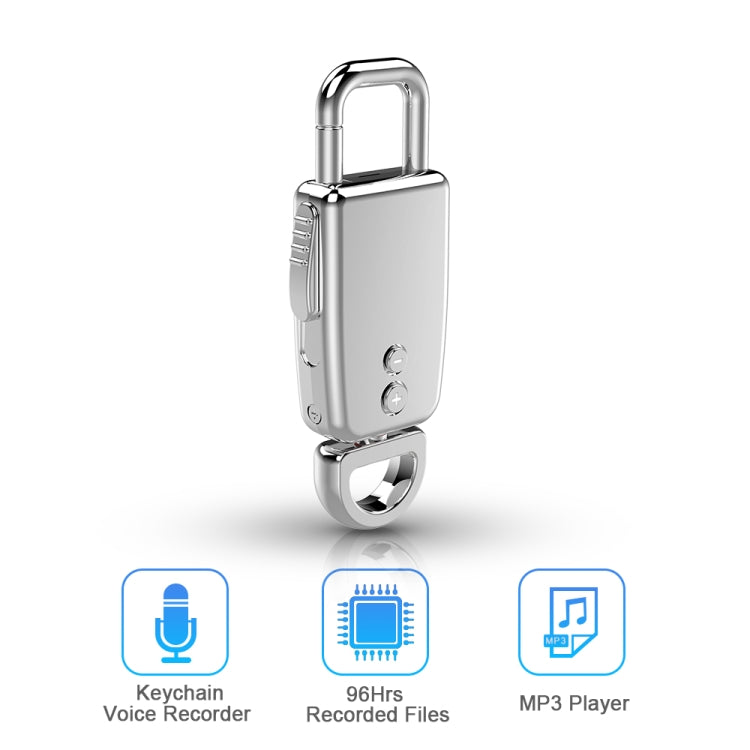 JNN S20 Zinc Alloy Keychain Voice Recorder, Memory:16GB(Black) - Other Style by JNN | Online Shopping South Africa | PMC TechLife | Buy Now Pay Later Mobicred