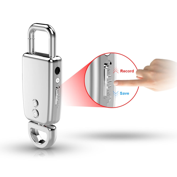 JNN S20 Zinc Alloy Keychain Voice Recorder, Memory:32GB(Silver) - Other Style by JNN | Online Shopping South Africa | PMC TechLife | Buy Now Pay Later Mobicred